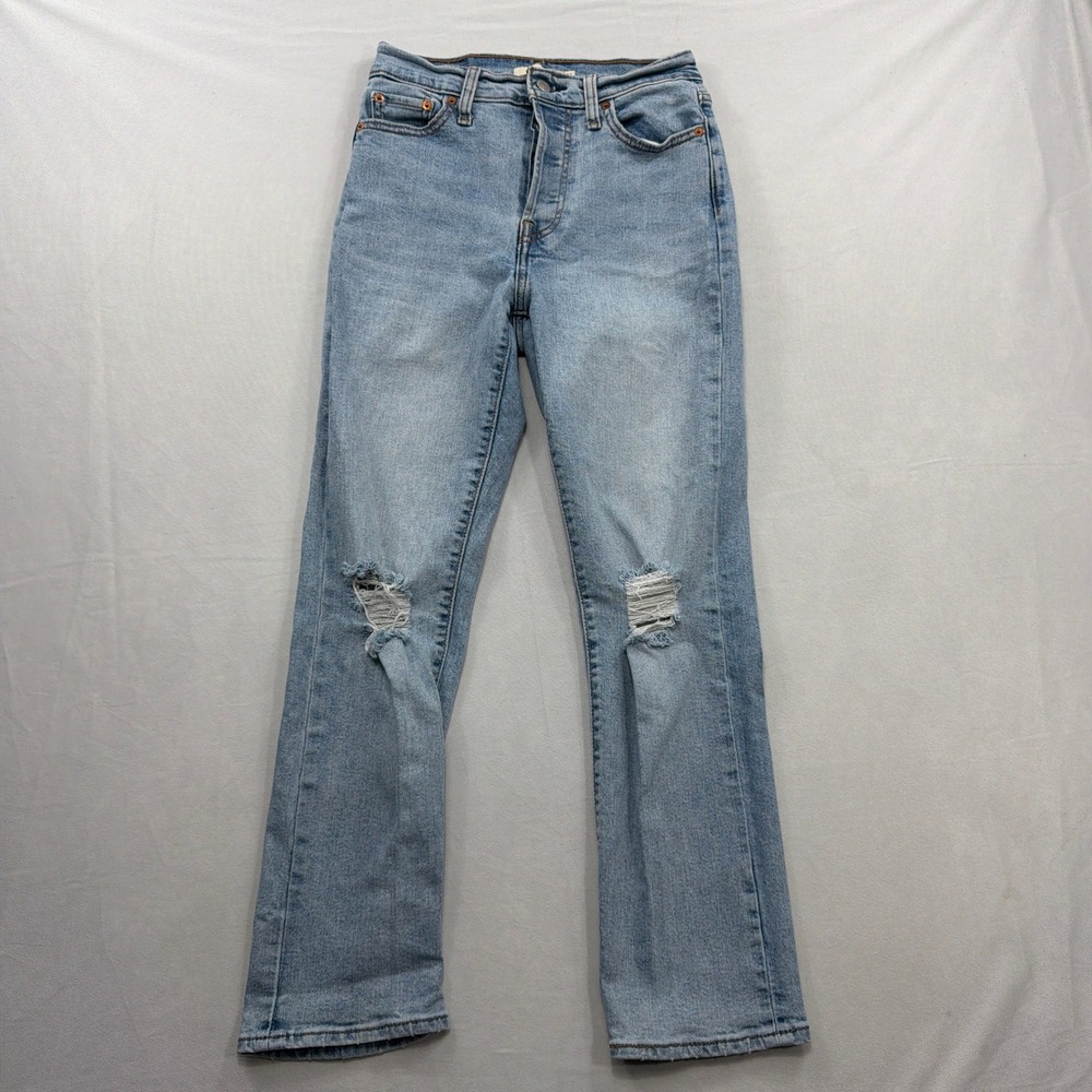 Levi's Jeans Wedgie Straight Distressed Light Wash Blue Women's Size 26